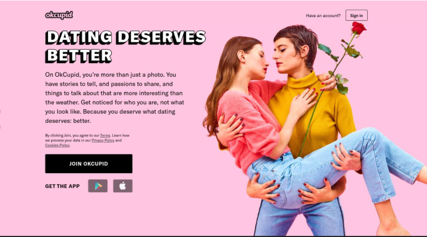 OkCupid.com main page